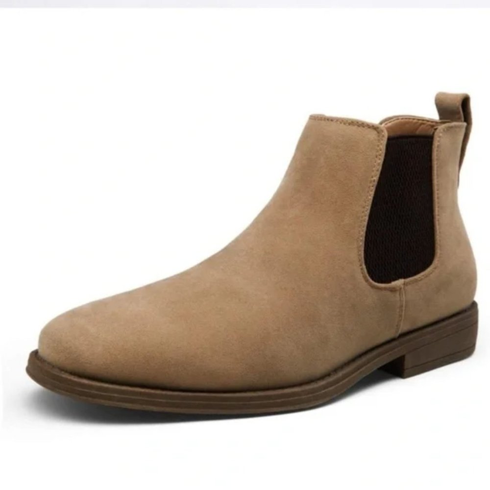 New Men's Chelsea Boots Casual Suede Fall Ankle Boots Simple, Mushroom - Picture 4 of 10
